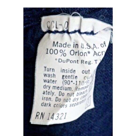 Vintage Christian Dior Sweater Mens Large V Neck Monsieur Made USA Classy Navy - Picture 7 of 7